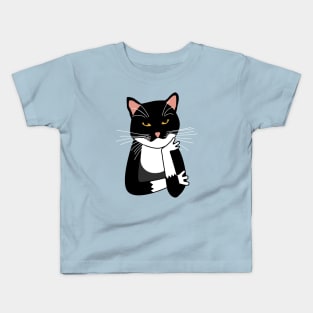 Sarcastic Annoyed Cat Judging You Kids T-Shirt